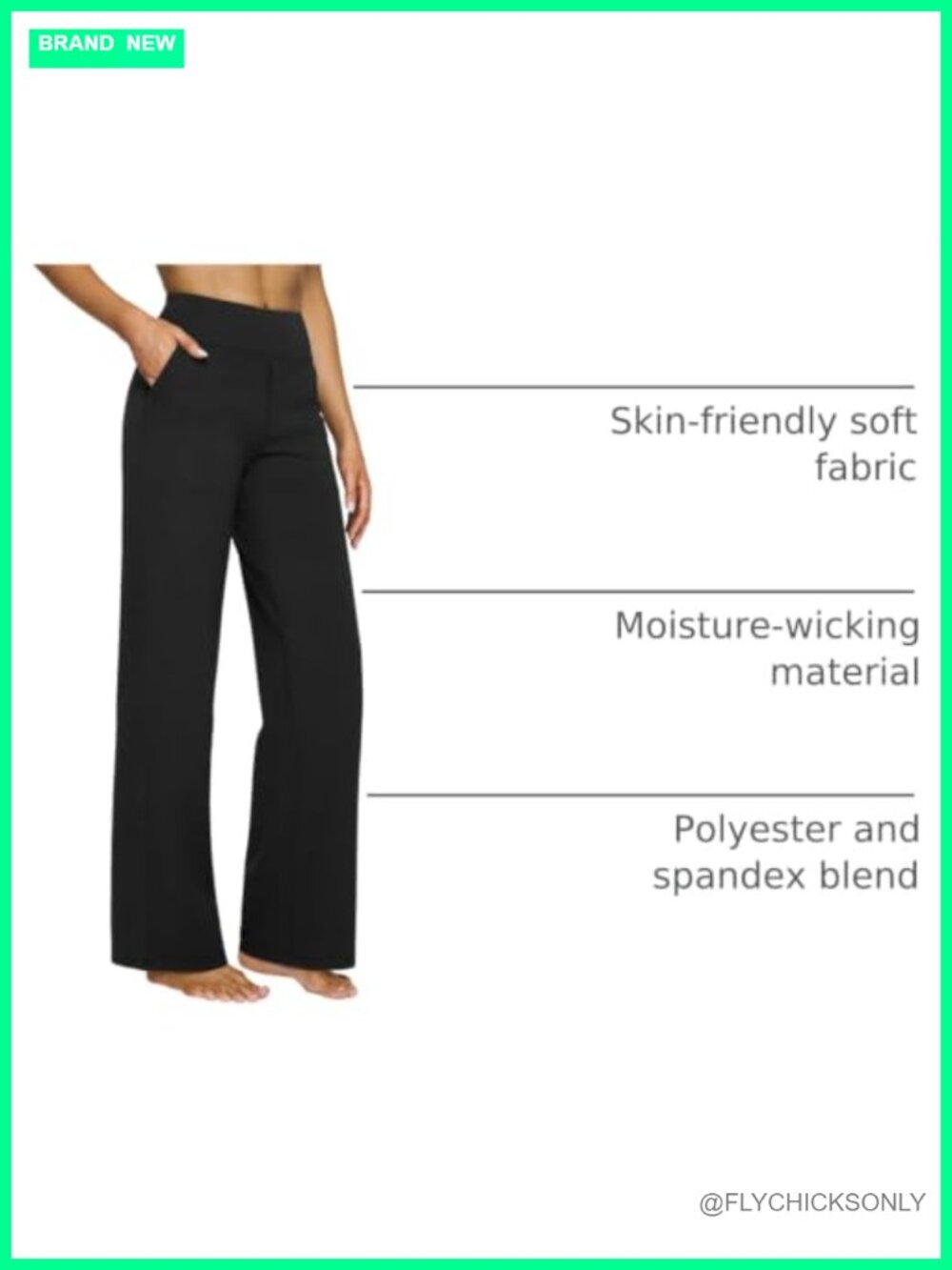 Wide Leg Yoga Pants with Pockets High Waist Stretch Casual Sweatpants - Picture 3 of 6